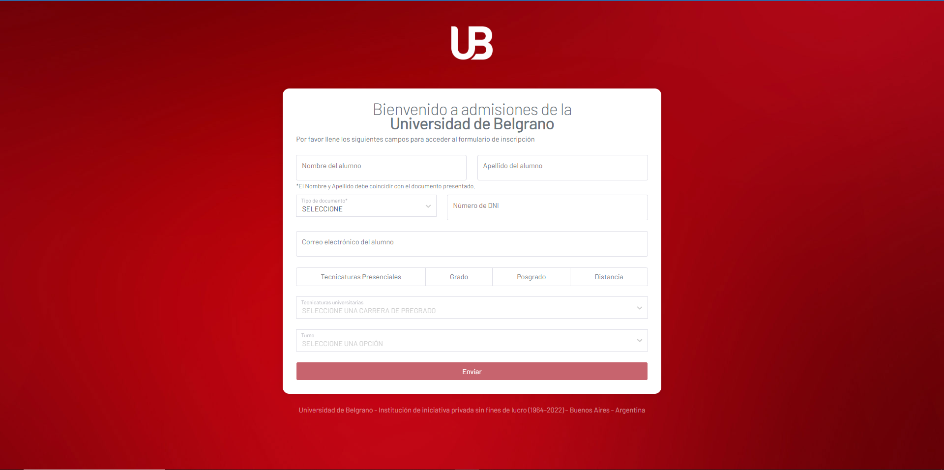 Sistema de Inscripciones / Backoffice - Universidad de Belgrano