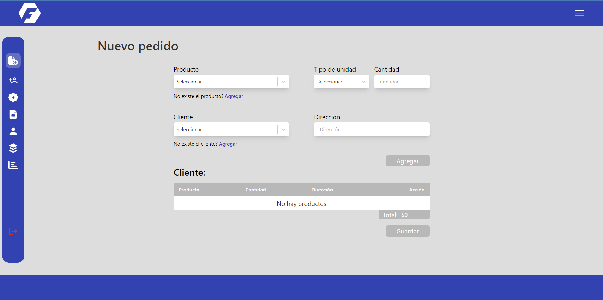 App para generar pedidos